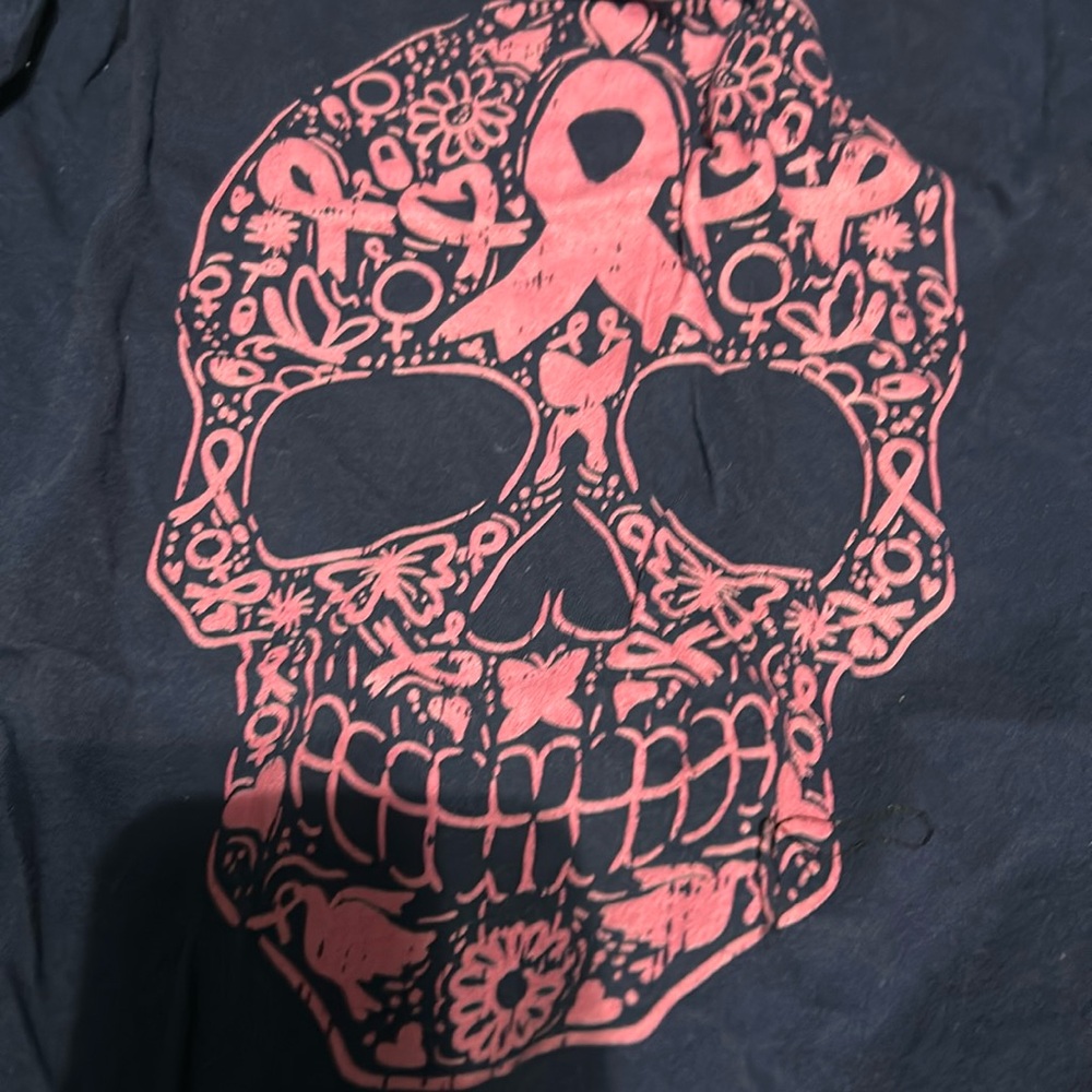 sugar skull breast cancer awareness shirt